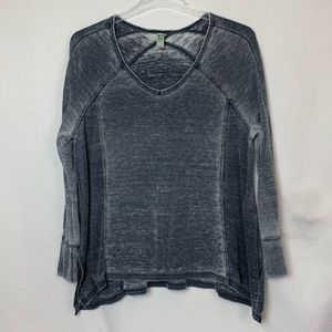 EUC green tea waffle knit top